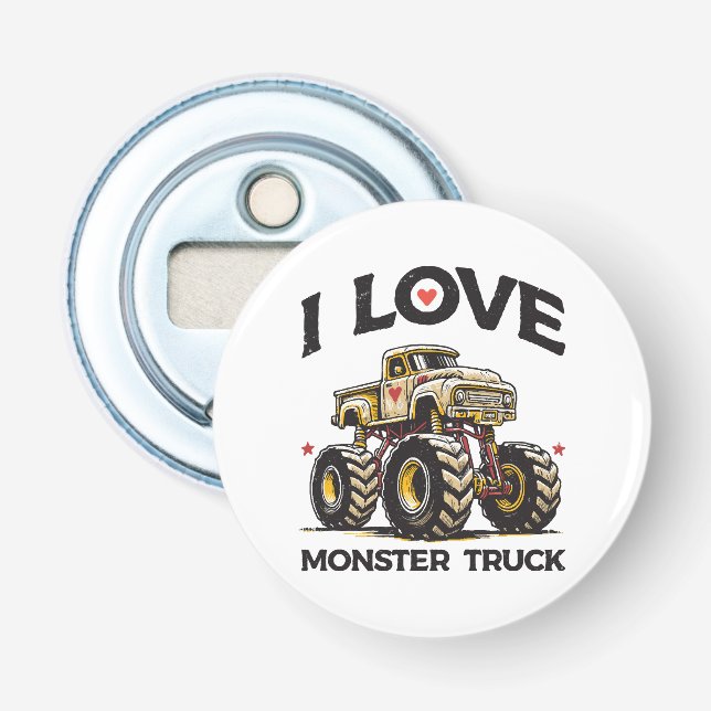 Décapsuleur J'aime les monstres camions (Devant)