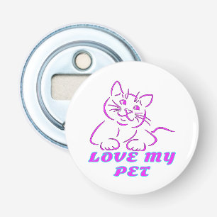 DÉCAPSULEUR J'AIME MON PETIT CHAT ROSE