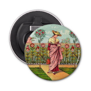 Décapsuleur Jardin Cultivation Flower Woman Art Antique