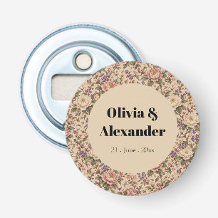 Décapsuleur Jardin de roses botaniques vintage et motif papill