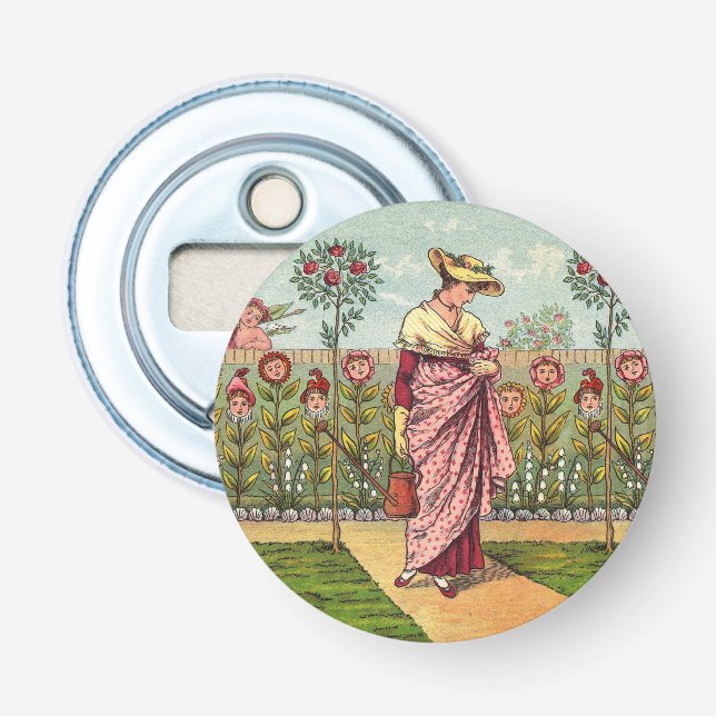 Décapsuleur Jardin Fleurir Femme Art Antique (Devant)