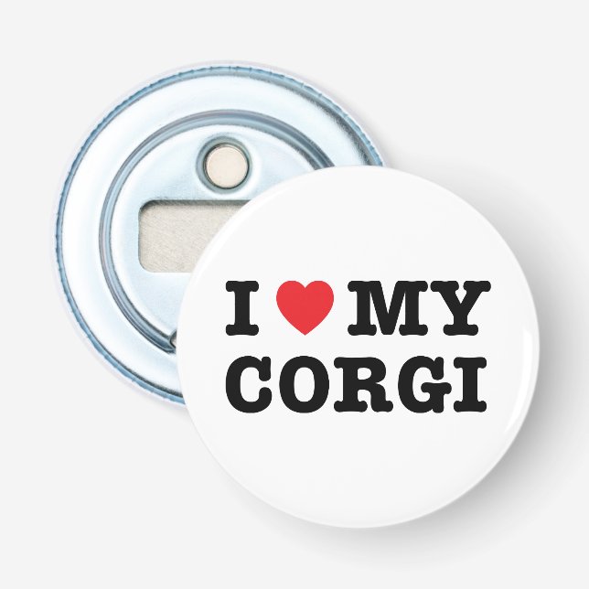 Décapsuleur Je Coeur Mon Corgi Magnet Bottle Opener (Devant)