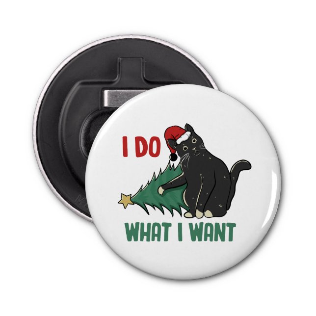 Décapsuleur Je fais ce que je veux Noël Black Cat vacances (Devant)