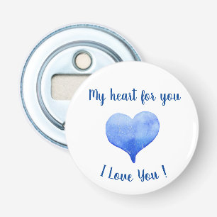 Décapsuleur Je t'aime Coeur Bleu mignon Saint Valentin