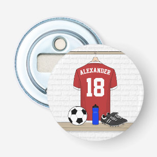 Décapsuleur Jersey de football rouge et blanc personnalisé