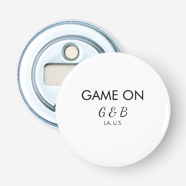 Décapsuleur Jeu ajouter nom du couple mariage lieu ville g (Devant)