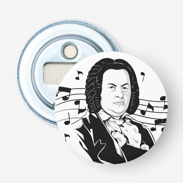Décapsuleur Johann Sebastian Bach Portrait / Bust avec notes (Devant)