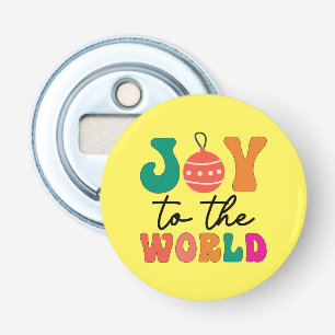 Décapsuleur Joie au monde Typographie de Noël colorée