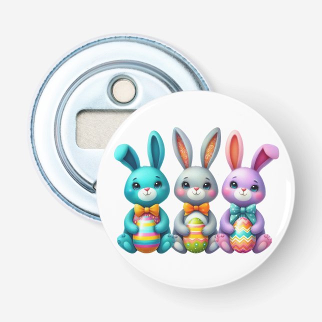 Décapsuleur Joli, coloré 3 lapin de Pâques (Devant)