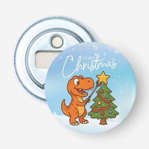 Décapsuleur Joli dinosaure avec sapin de Noël