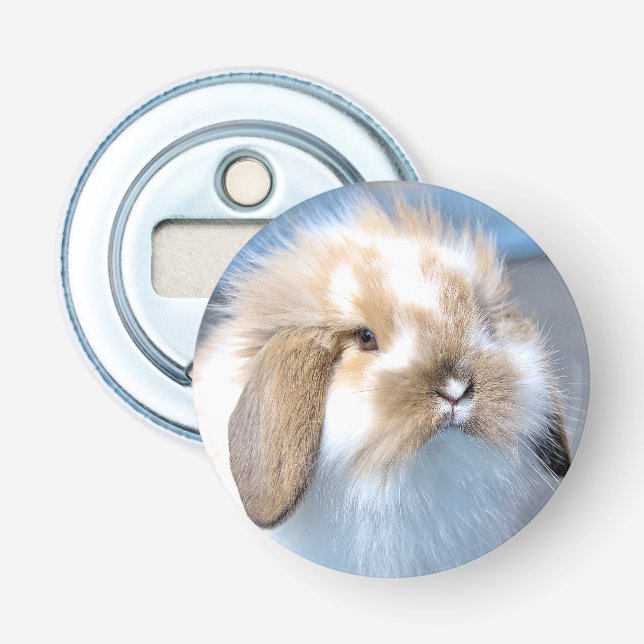Décapsuleur Joli lapin blanc et brun flamand (Devant)