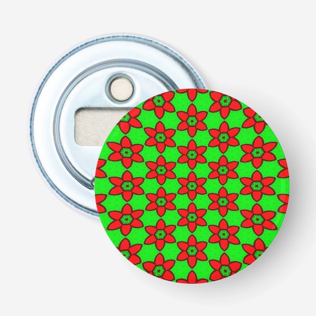 Décapsuleur Joli Motif de fleurs Abstraites (Devant)