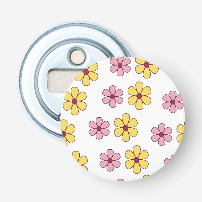 Décapsuleur Joli motif de grandes fleurs (Devant)