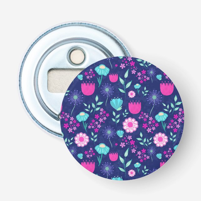 Décapsuleur Joli motif floral de fond (Devant)