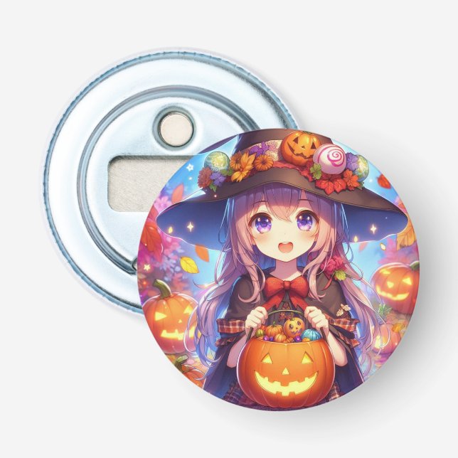 Décapsuleur Jolie Sorcière d'Halloween Anime (Devant)