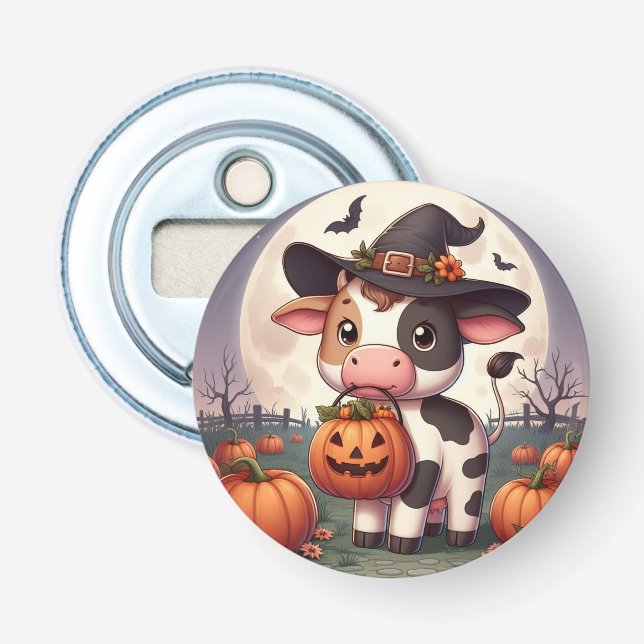 Décapsuleur Jolie vache sorcière Halloween (Devant)