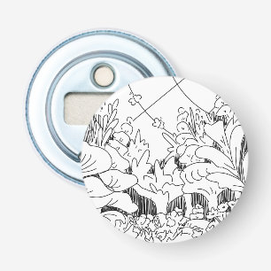 Décapsuleur Jolies plantes et fleurs en ligne simple