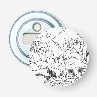 Décapsuleur Jolies plantes et fleurs en ligne simple
