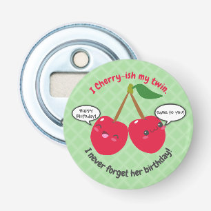 Décapsuleur Jote Red Cherry Kawaii Twins Anniversaire