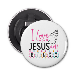 Décapsuleur Joueur de Bingo Jésus Foi Chrétien J'aime Jésus Un