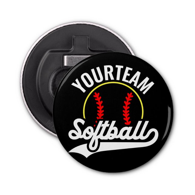 Décapsuleur Joueur de l'équipe de softball AJOUTER UN NOM Ligu (Devant)