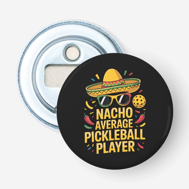 Décapsuleur Joueur de pickleball moyen nacho (Devant)