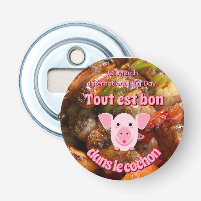 Décapsuleur Journée internationale du cochon (Devant)