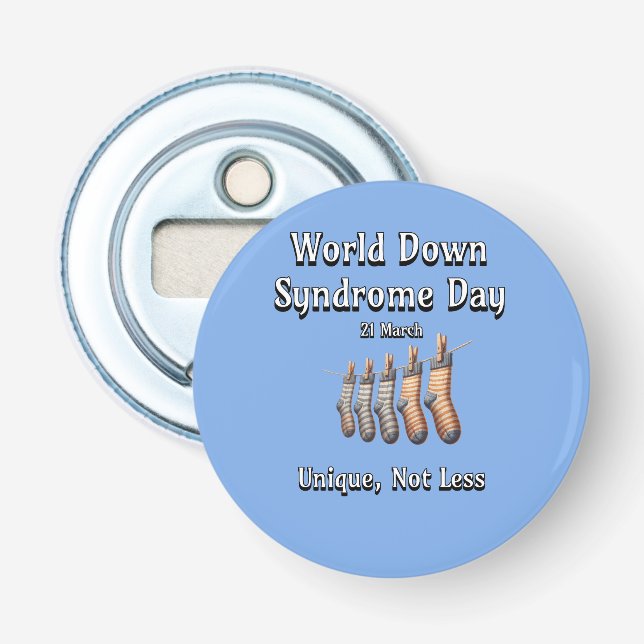 Décapsuleur Journée mondiale du syndrome de Down. Unique non m (Devant)
