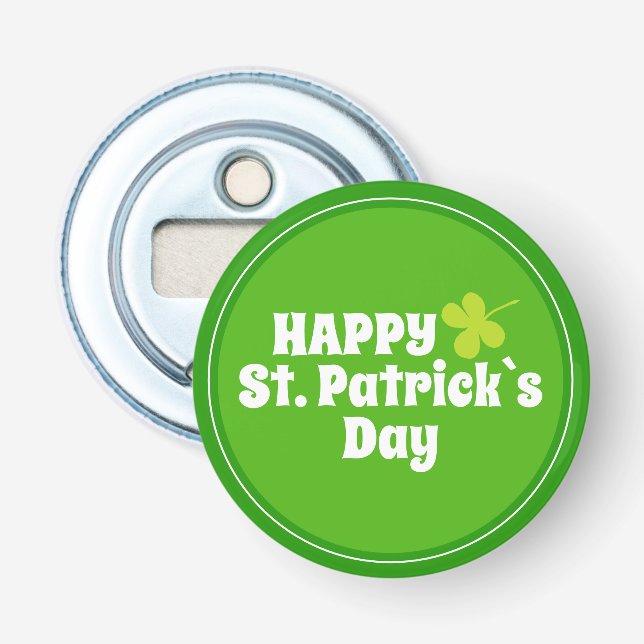 Décapsuleur Joyeuse Saint Patrick`s day Green Lucky Shamrock (Devant)