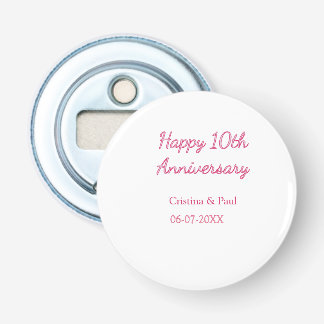 Décapsuleur Joyeux 10ème anniversaire de mariage simple nom mi