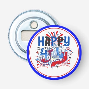 Décapsuleur Joyeux 4 juillet Célébration Texte personnalisé