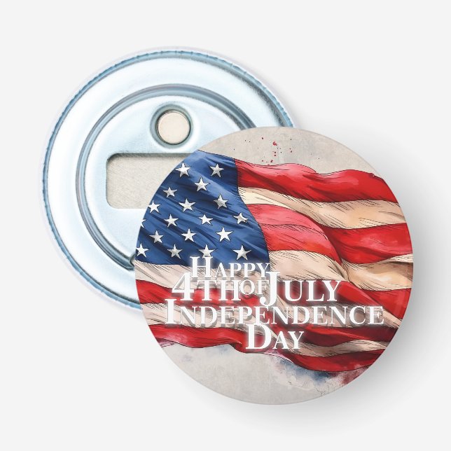 Décapsuleur Joyeux 4 juillet - Fête de l'Indépendance (Devant)