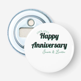 Décapsuleur Joyeux anniversaire de mariage nom date année vert