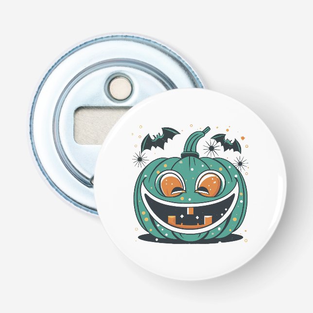 Décapsuleur Joyeux Halloween ! Découpez une citrouille ! (Devant)