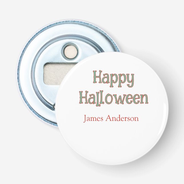 Décapsuleur Joyeux Halloween vert orange pastel tendance moder (Devant)