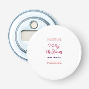 Décapsuleur joyeux noël rouge rose paillettes lignes nom rétro