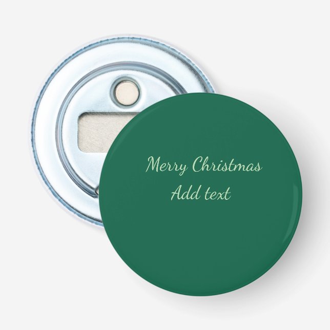 Décapsuleur Joyeux Noël vert plaine solo arrière - plan vacanc (Devant)
