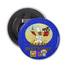 Joyeux Ouverture de la bouteille du bouton d'anniv