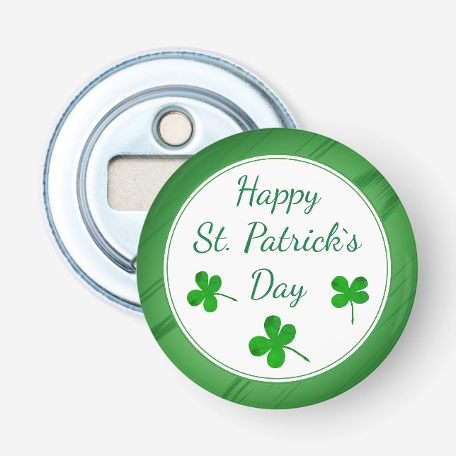 Décapsuleur Joyeux Saint Patrick`s Day Shamrock vert irlandais (Devant)