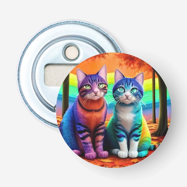 Décapsuleur Jumeaux de chats Art numérique-56467 (Devant)