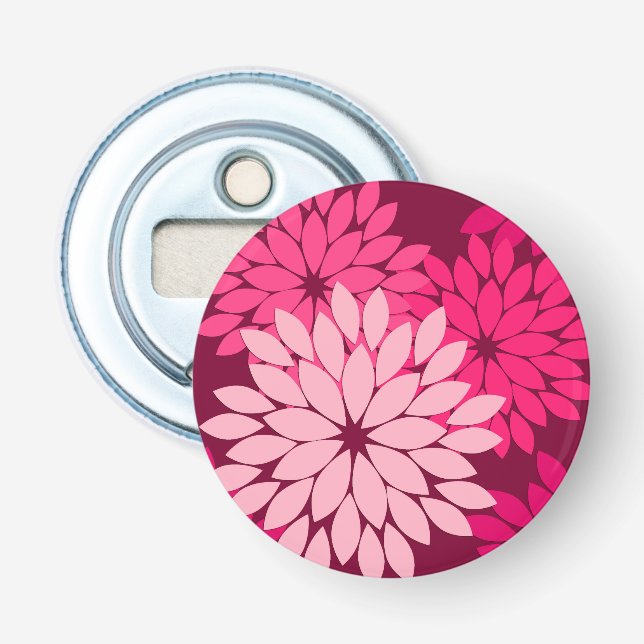 Décapsuleur Kimono floral moderne Imprimer, Coral rose et Bour (Devant)