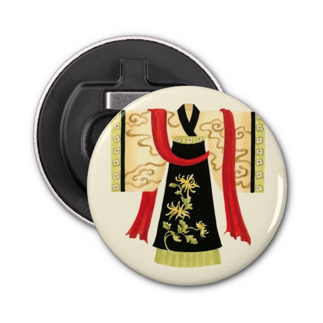 Décapsuleur Kimono japonais traditionnel avec imprimé floral (Devant)