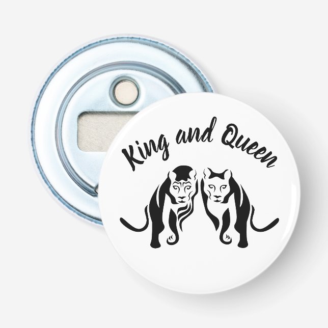 Décapsuleur Kings et Queens Black Leo Lion et Lioness (Devant)