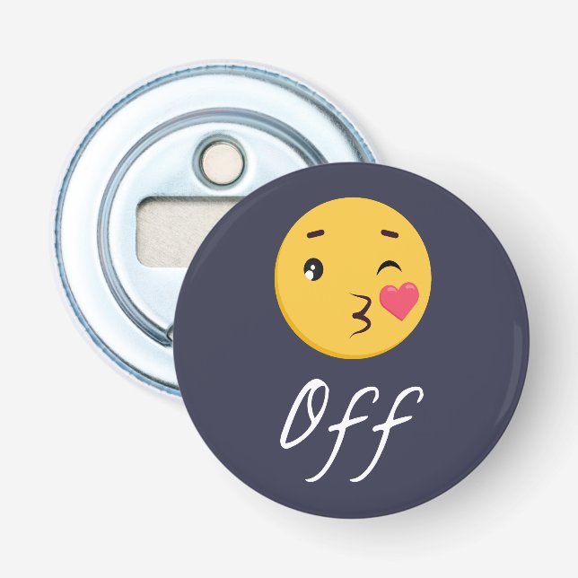 Décapsuleur Kiss Off Emoji Funny Trendy Populaire Cute (Devant)