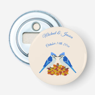 Décapsuleur Kissing Blue Jays Mariage de automne personnalisé