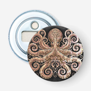 Décapsuleur Kraken Steampunk Octopus Ornate Gold Noir