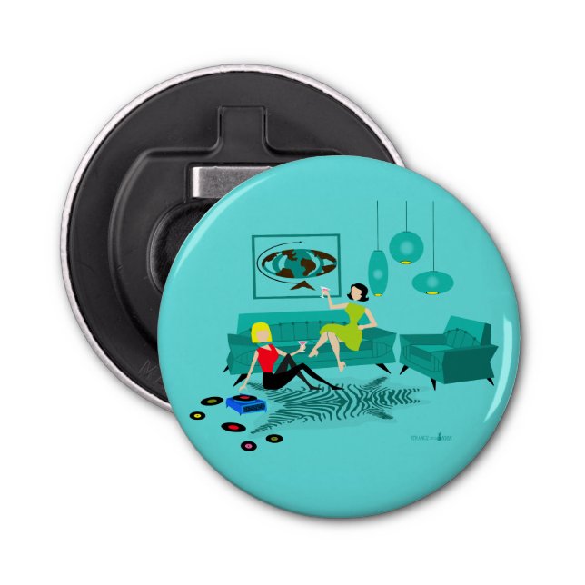 Décapsuleur La Nuit Des Filles Rétro À Bouton Bouteille (Devant)