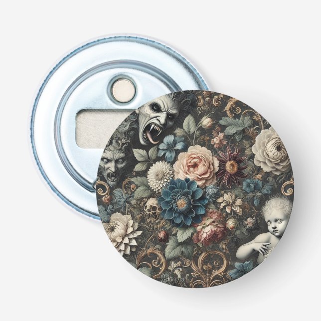 Décapsuleur La pépinière tombée - Design floral gothique (Devant)