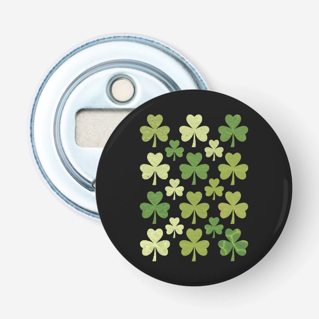 Décapsuleur La Saint-Patrick Cœur Chanceux Trèfle Trèfle  (Devant)