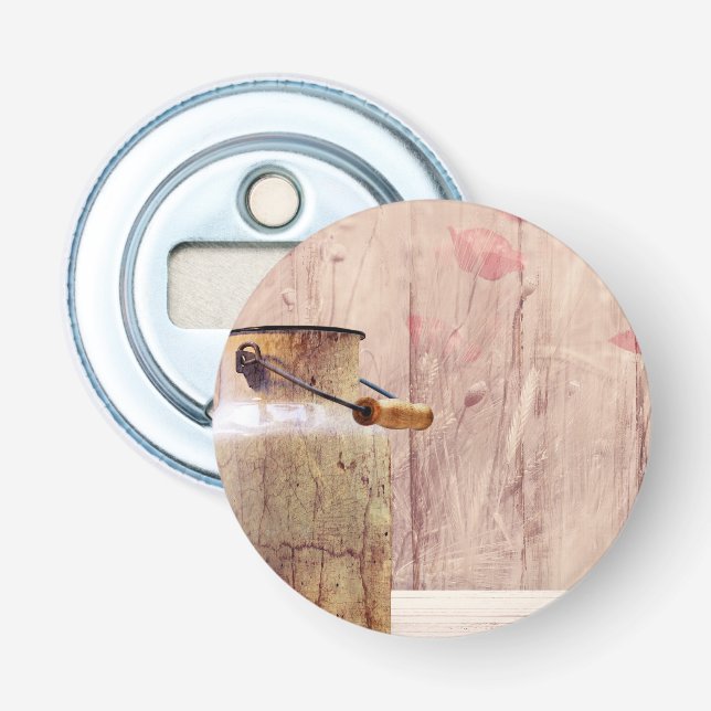 Décapsuleur Lait rustique peut style rustique sur bois (Devant)